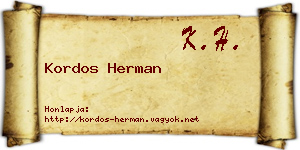 Kordos Herman névjegykártya